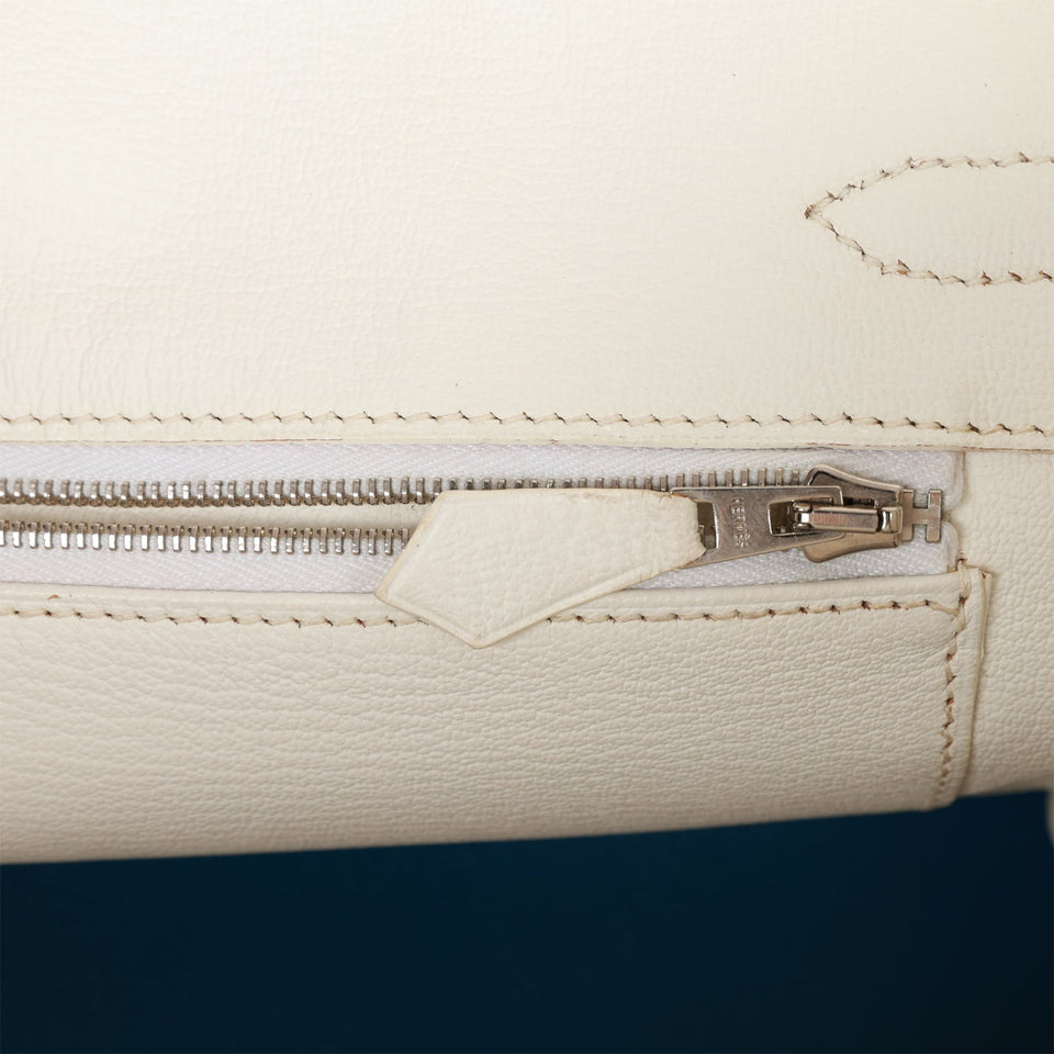 Hermes Eclat Birkin 30 Mykonos and White Clemence Palladium Hardware