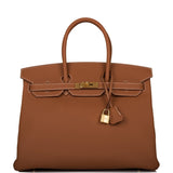 Hermes Birkin 35 Gold Togo Gold Hardware