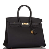 Hermes Birkin 35 Black Epsom Gold Hardware