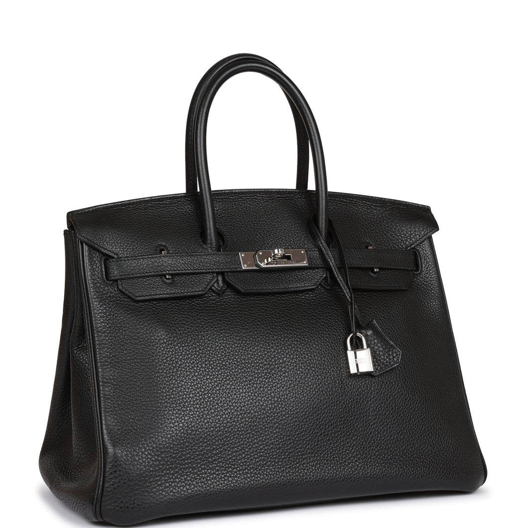 Hermes Birkin 35 Black Clemence Palladium Hardware