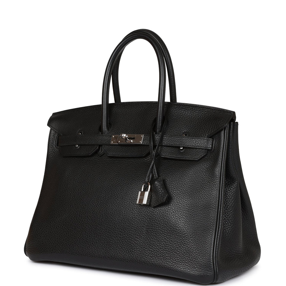 Hermes Birkin 35 Black Clemence Palladium Hardware
