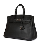 Hermes Birkin 35 Black Clemence Palladium Hardware