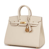 Hermes Birkin Sellier 25 Craie Epsom Gold Hardware