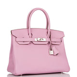 Hermes Birkin 30 Mauve Sylvestre Clemence Palladium Hardware