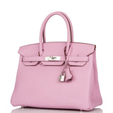 Hermes Birkin 30 Mauve Sylvestre Clemence Palladium Hardware