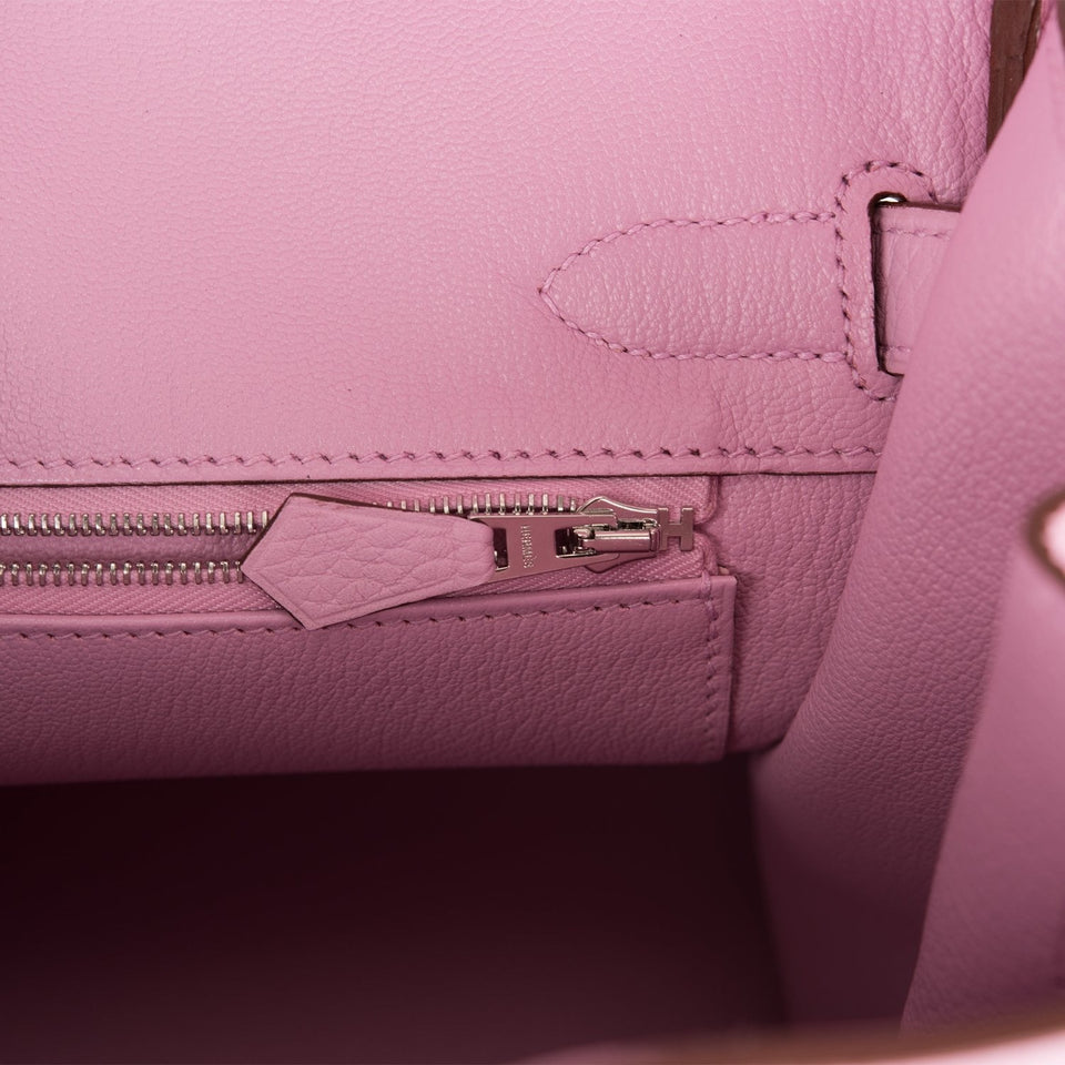 Hermes Birkin 30 Mauve Sylvestre Clemence Palladium Hardware