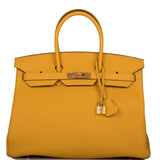 Hermes Birkin 35 Jaune Ambre Togo Gold Hardware