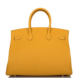 Hermes Birkin 35 Jaune Ambre Togo Gold Hardware