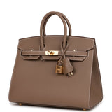 Hermes Birkin Sellier 25 Etoupe Epsom Gold Hardware