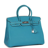 Hermes Birkin 35 Bleu Jean Togo Palladium Hardware