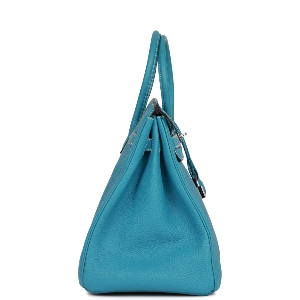 Hermes Birkin 35 Bleu Jean Togo Palladium Hardware