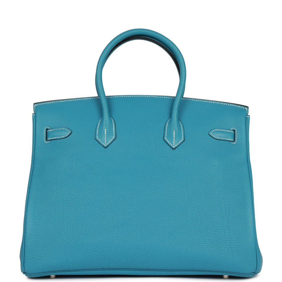 Hermes Birkin 35 Bleu Jean Togo Palladium Hardware