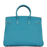 Hermes Birkin 35 Bleu Jean Togo Palladium Hardware