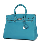 Hermes Birkin 35 Bleu Jean Togo Palladium Hardware