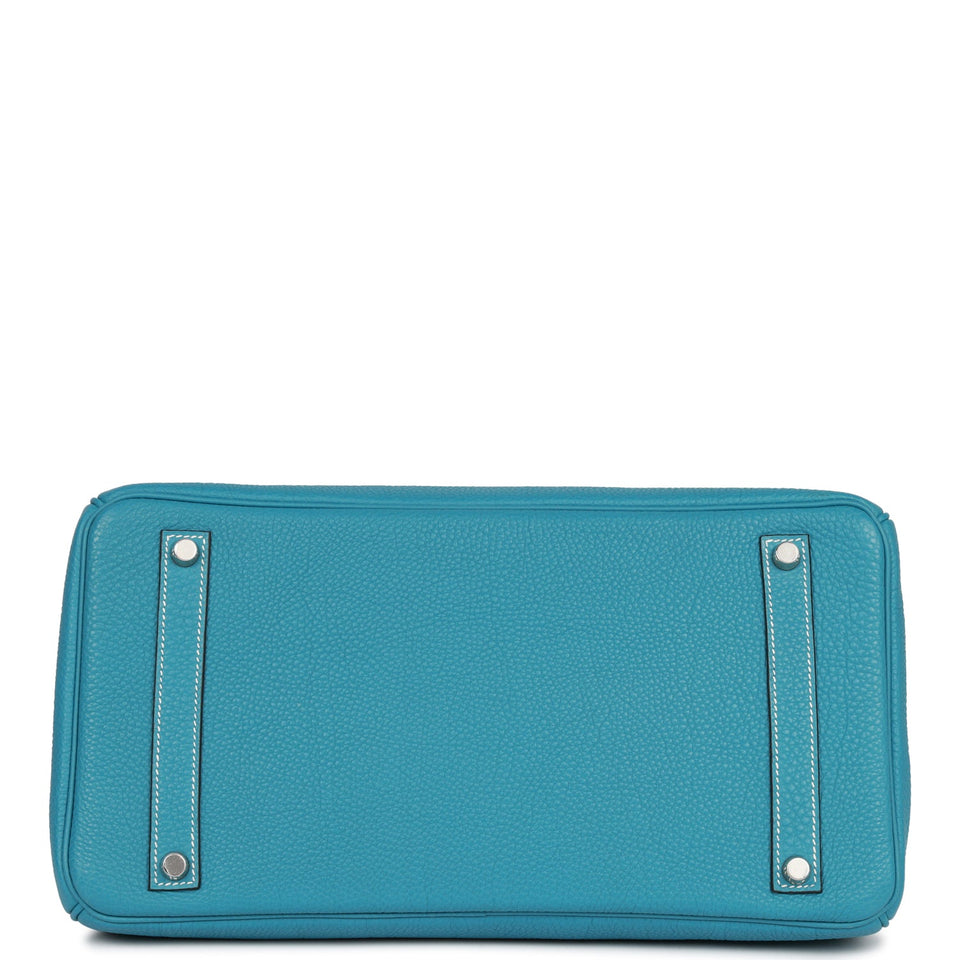Hermes Birkin 35 Bleu Jean Togo Palladium Hardware