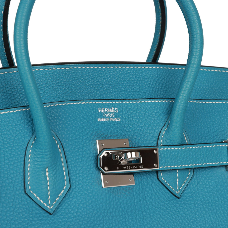 Hermes Birkin 35 Bleu Jean Togo Palladium Hardware