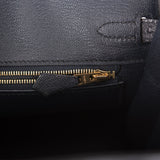 Hermes Birkin 25 Bleu Indigo Ostrich Rose Gold Hardware