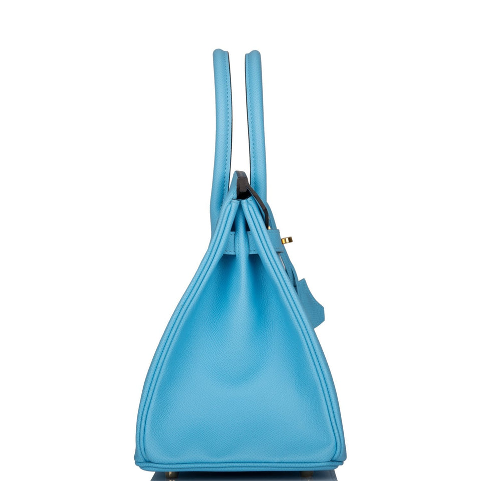 Hermes Birkin 30 Celeste Epsom Gold Hardware