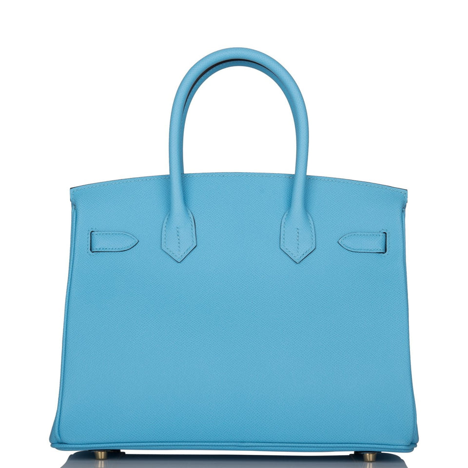 Hermes Birkin 30 Celeste Epsom Gold Hardware