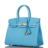 Hermes Birkin 30 Celeste Epsom Gold Hardware