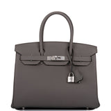 Hermes Birkin 30 Etain Togo Palladium Hardware