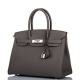 Hermes Birkin 30 Etain Togo Palladium Hardware