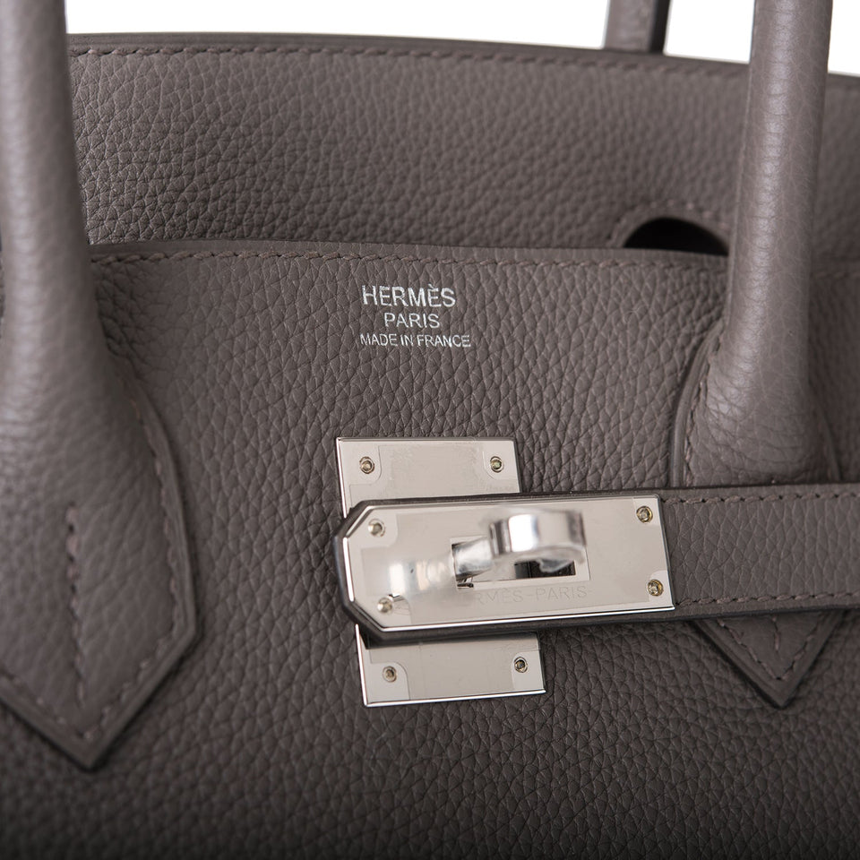 Hermes Birkin 30 Etain Togo Palladium Hardware