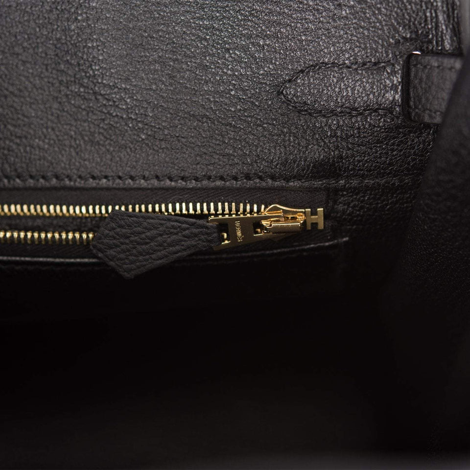 Hermes Birkin 25 Black Togo Gold Hardware