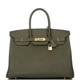 Hermes Birkin 35 Vert de Gris Epsom Gold Hardware
