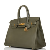 Hermes Birkin 35 Vert de Gris Epsom Gold Hardware
