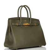 Hermes Birkin 35 Vert de Gris Epsom Gold Hardware