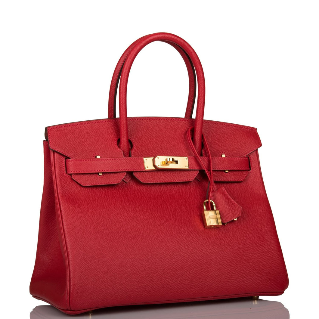 Hermes Birkin 30 Rouge Casaque Epsom Gold Hardware