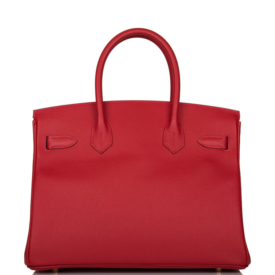 Hermes Birkin 30 Rouge Casaque Epsom Gold Hardware