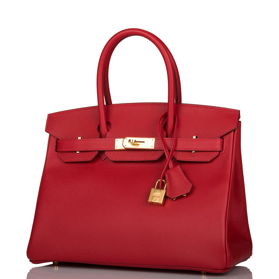 Hermes Birkin 30 Rouge Casaque Epsom Gold Hardware