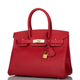 Hermes Birkin 30 Rouge Casaque Epsom Gold Hardware