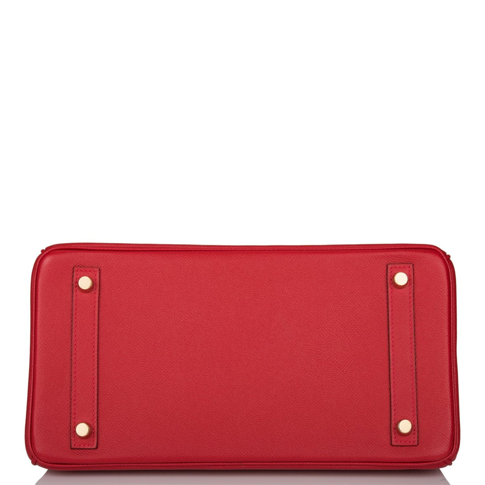 Hermes Birkin 30 Rouge Casaque Epsom Gold Hardware