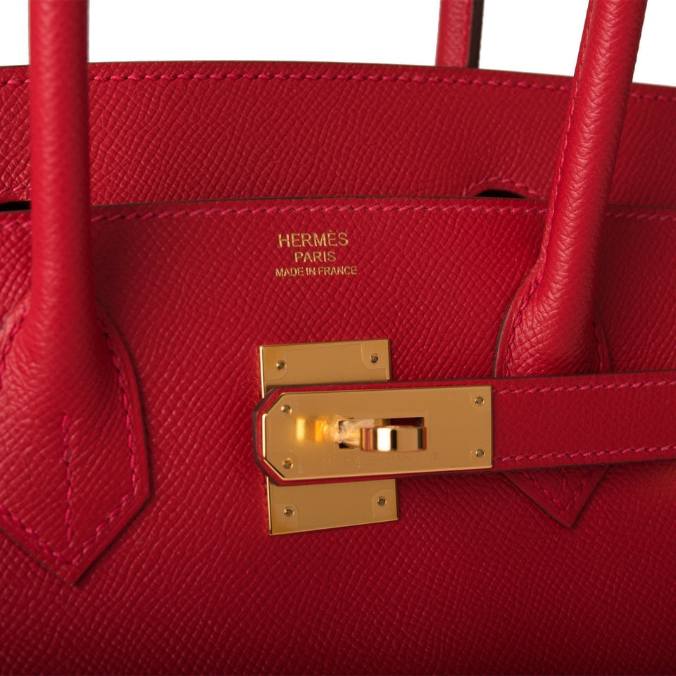 Hermes Birkin 30 Rouge Casaque Epsom Gold Hardware