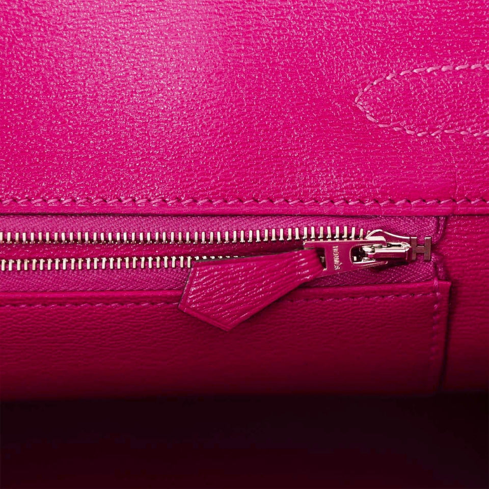 Hermes Birkin 30 Rose Pourpre Shiny Niloticus Crocodile Palladium Hardware