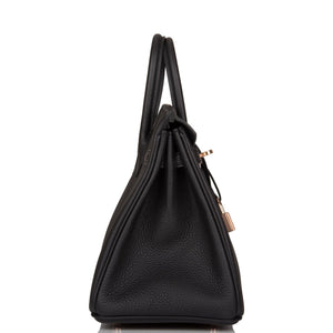 Hermes Birkin 25 Black Togo Rose Gold Hardware