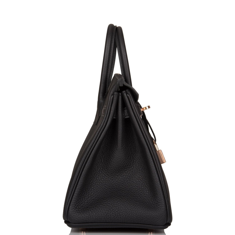 Hermes Birkin 25 Black Togo Rose Gold Hardware
