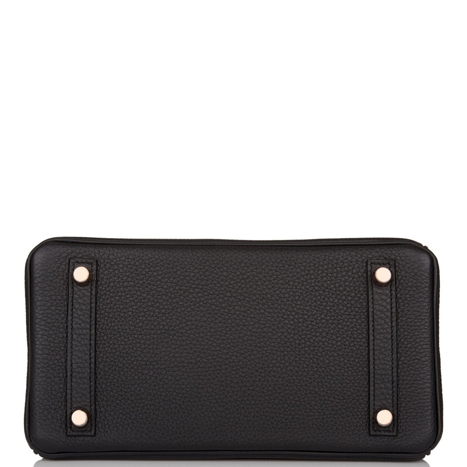 Hermes Birkin 25 Black Togo Rose Gold Hardware