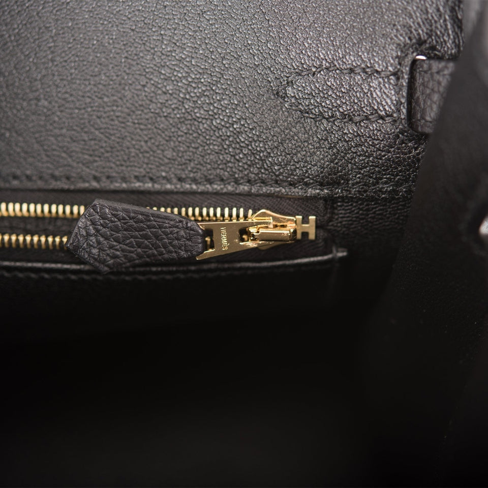 Hermes Birkin 25 Black Togo Rose Gold Hardware