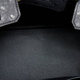 Hermes Birkin 25 Bleu Indigo Ostrich Rose Gold Hardware