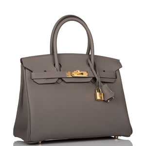 Hermes Birkin 30 Etain Togo Gold Hardware