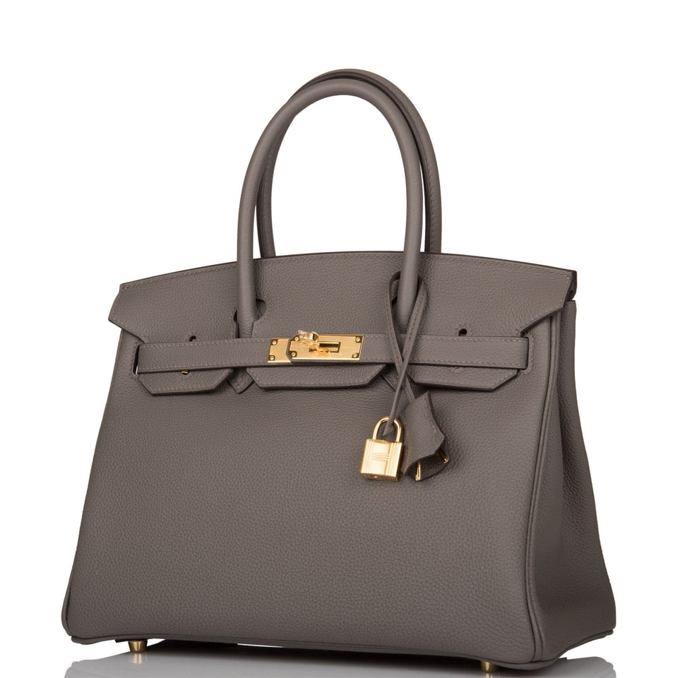 Hermes Birkin 30 Etain Togo Gold Hardware