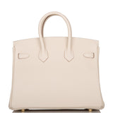 Hermes Birkin 25 Craie Togo Gold Hardware