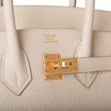 Hermes Birkin 25 Craie Togo Gold Hardware
