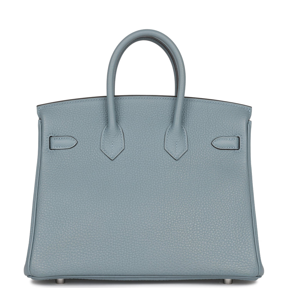 Hermes Birkin 25 Bleu Lin Verso Togo Palladium Hardware
