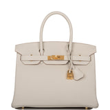 Hermes Birkin 30 Gris Perle Togo Gold Hardware