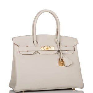Hermes Birkin 30 Gris Perle Togo Gold Hardware